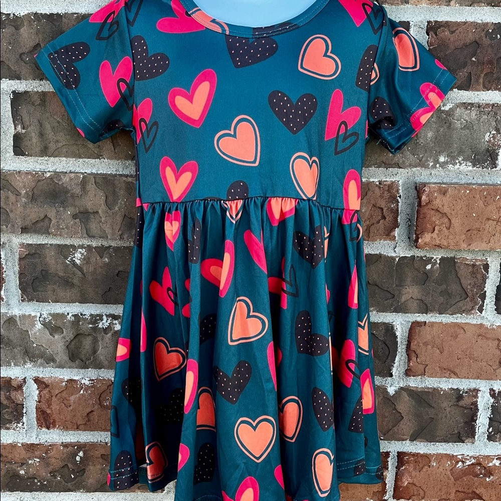 Valentines heart twirl dress for toddler